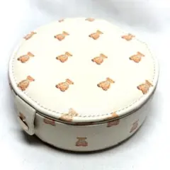 クマ柄 ミラー付き アクセサリーケース