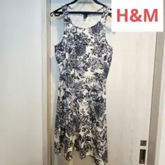 H&M フラワープリント ノースリーブワンピース M　ストレッチ