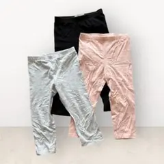 H&M スパッツ 3点セット 120cm グレー・黒・ピンク