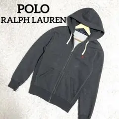 ✨美品✨ポロラルフローレン 裏起毛 ジップアップパーカー 赤ロゴ 刺繍