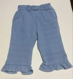 slap slipウエスト裾リボン7分丈デニムニットパンツ【80】