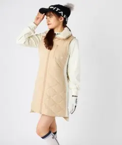 ★2025年秋冬★サンプル品★フィラ★キルトフルジップ中綿 ワンピース★M/BE