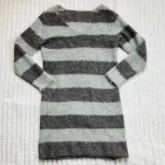 GALERIE VIE トゥモローランドボーダーモヘア混Vネックニットワンピース