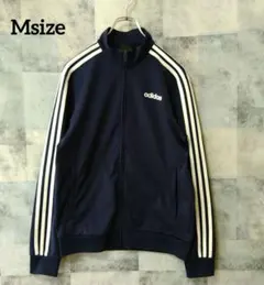 adidas Msize トラックジャケット ワンポイントロゴ 三本ライン紺色