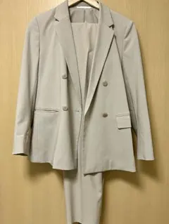 【ユニクロ】感動ジャケットS感動パンツMベージュ パンツスーツ上下