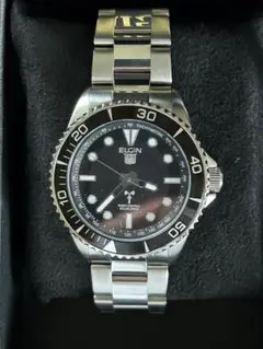 ELGIN 電波ソーラー腕時計 ブラック