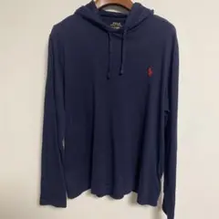 POLO RALPH LAUREN ネイビー フード付き長袖パーカー Lサイズ