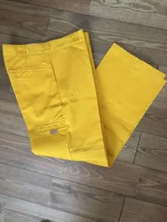 試着のみ！Dickies YL 36×32 イエロー ダブルニー　ワークパンツ