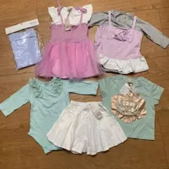 プティマイン 80センチ ロンパース、ワンピース他 春夏物7点セット