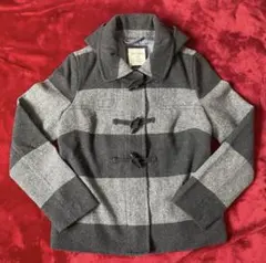 【OLD NAVY】希少 Y2K ボーダー ダッフルコート 平成レトロ グレー