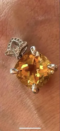 シトリン ペンダントトップ　シルバーS925