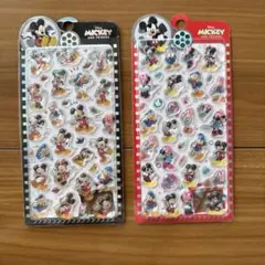 ディズニー　ミッキー　ミニー　ぷっくりシール　2シートセット