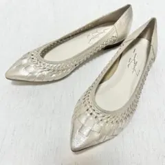 【未使用】LE TALON ルタロン　ポインテッドトゥ　サシメッシュ　フラット