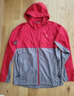 Nike フード付きナイロンジャケット レッド/グレー