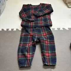 チェック柄フリースパジャマ 80cmのサムネイル