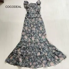 新品タグ付♡COCODEAL シャーリングフリルフラワープリントワンピース　2