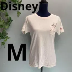【Disney】ディズニー 半袖シャツ M プーさん ワンポイント 美品のサムネイル