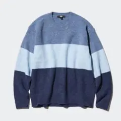 UNIQLO ユニクロ　スフレヤーン　クールネックセーター　M ボーダー