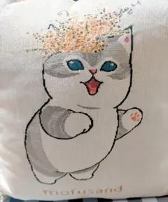 モフサンド mofusand×日比谷花壇 ゴブラン織りクッション 春 ねこ 猫