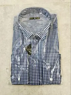 スーツセレクト ギンガムチェック ウイングカラーシャツ