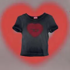 DIESEL ディーゼル T-ELE ハートロゴ tシャツ ブラック XS - メルカリ