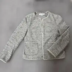 ミックスツイードノーカラージャケット