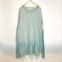 ゆー様専用Heart Market ケーブルニット L ミント 綿100％ シン