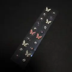 【まとめ買いがお得】耳つぼジュエリー20粒　ホワイトピンクバタフライ【50】