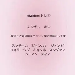 seventeenトレ販売中　ジョンハン エスクプス ミンギュ ウォヌ等　販売中
