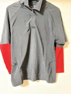 Nike Golf ポロシャツ L グレー/レッド