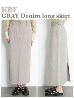 KBF GRAY Denim long skirtのサムネイル