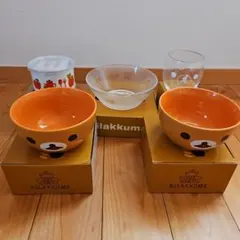 リラックマ ボウル ホーロー グラス　セット ローソン　Joshin