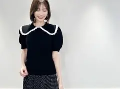 【30%OFF】Aveniretoileスカラップカラーニットプルオーバー