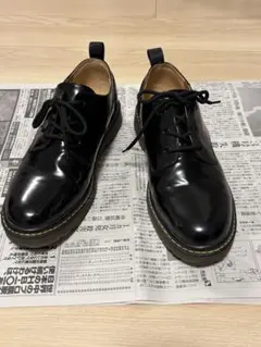 RAGEBLUE ブラックレザー レースアップシューズ