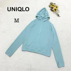 【ユニクロ】エアリズムUVカットメッシュパーカー グリーン系 薄手 ランニングM