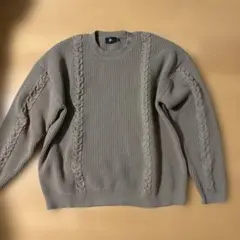 グレー ケーブル編み セーター FREEサイズ