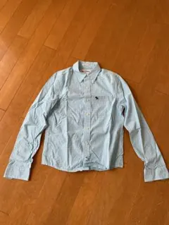 abercrombie キッズ XL 水色チェック 長袖シャツ