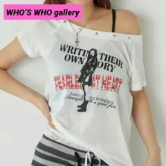 ✨WHO’S WHO gallery♦エリオット　ラウンドヘム　シアーＴ♦白色系