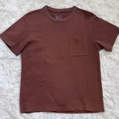 【無印良品】ブラウン 茶色 Tシャツ M ポケット付き