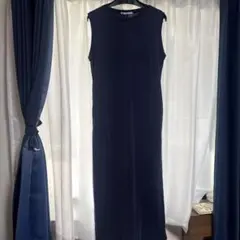KBF ノースリーブ ロングワンピース ネイビー
