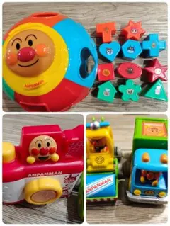 アンパンマン 知育玩具 ブロックセット　メロディカメラ　はたらく車