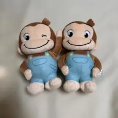 おさるのジョージ ぽってりMぬいぐるみ 〜オーバーオール〜　2種セット