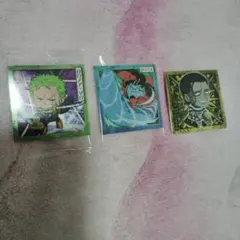 ONEPIECE ウエハース シール ゾロ、ジンベエ、クロコダイル 3枚セット