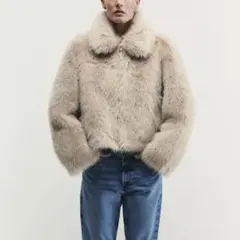 28日16時迄の出品　ZARA ダブルフェイス フェイクファージャケット　M