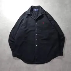 希少 古着 90's ラルフローレン 同色 ポニー BDシャツ 黒 希少 古着 90's ラルフローレン 同色 ポニー BDシャツ 黒 - メルカリ