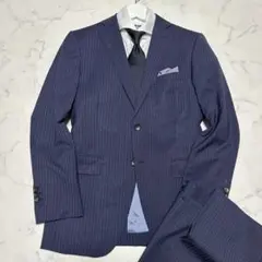 ✨極美品✨ ザスーツカンパニー　レダ　XL　セットアップ　ビジネススーツ　無地 ジャケット／Vカラー／REDA／ストレッチ／SUPER110'sウール／無地