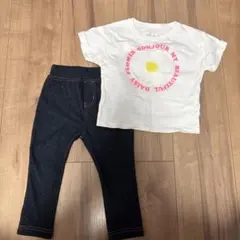 ZARA デイジー刺繍Tシャツとレギンスのセット 86cmのサムネイル