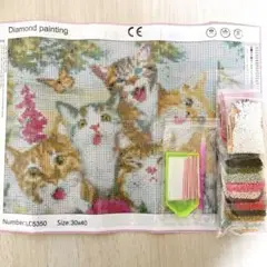 ダイヤモンドペインティングキット 猫 ダイヤモンドアート