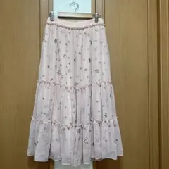 ピンク フレアスカート 星の刺繍のサムネイル