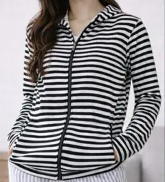 レディース UVカットパーカー ボーダー